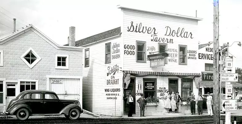 Nederland Downtown - The Silver Dollar Tavern and Mechanic's Shop - 1934