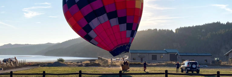 A Hot Air Balloon being inflated in the early morning at Guercio Field