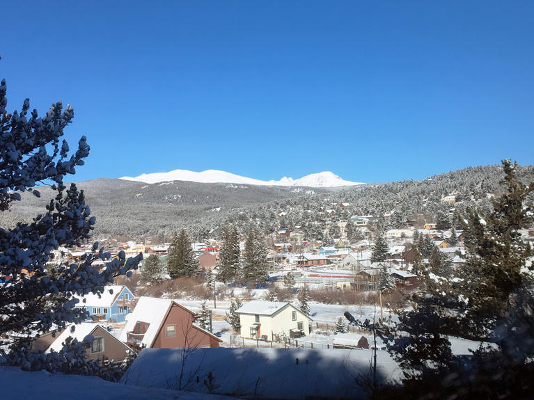 View of a Snow-Covered Nederland during the winter